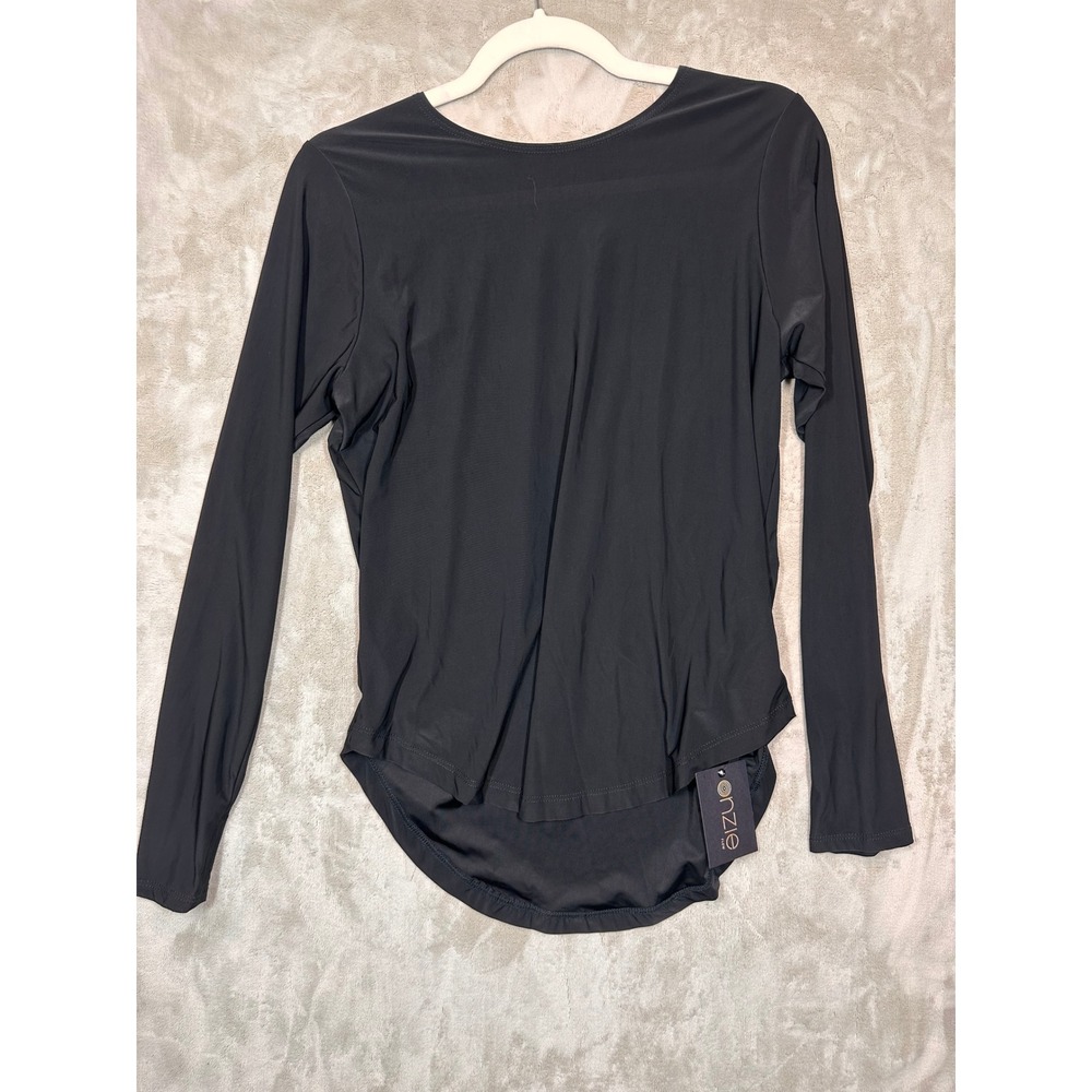 Onzie Yoga Bandier Shirttail Long Sleeve Top Black Athletic Shirt One Size